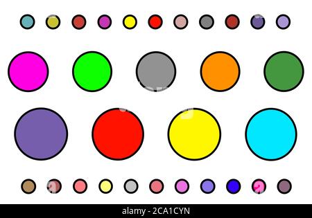 Cercles séquentiels colorés sur fond blanc pour l'emballage, le tissu, le papier peint, le matériau textile et l'élément d'impression, le motif d'impression textile Banque D'Images