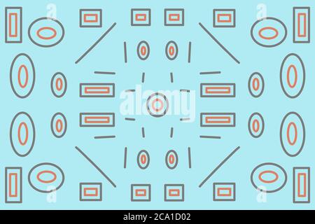 Motif de formes rectangulaires et circulaires, motif d'impression textile pour le tissu, fond de teint pour le tissu, papier peint, emballage Banque D'Images