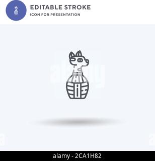 Vecteur d'icône de bocal canopique, signe plat rempli, pictogramme solide isolé sur blanc, illustration du logo. Icône de pot canoppique pour présentation. Illustration de Vecteur