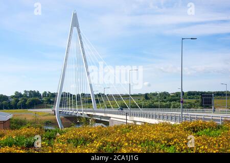 Northern Spire Bridge, Wearside, Sunderland, Tyne and Wear, Angleterre, Royaume-Uni Banque D'Images