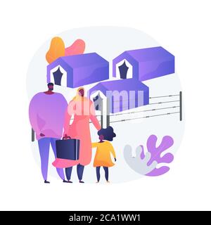 Illustration du vecteur de concept abstrait de migration de frontière. Illustration de Vecteur