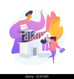 Illustration vectorielle abstraite de concept de dads rester à la maison. Illustration de Vecteur