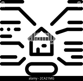 illustration du contour vectoriel de l'icône caractéristiques de la maison Illustration de Vecteur