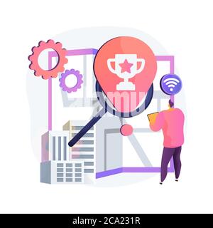 Illustration vectorielle de concept abstrait de quête urbaine interactive. Illustration de Vecteur