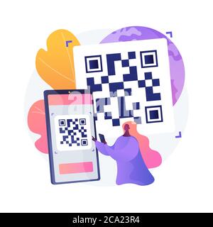 Illustration du vecteur de concept abstrait de code QR. Illustration de Vecteur