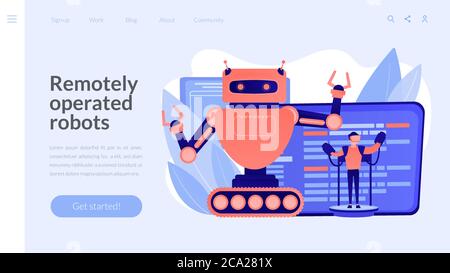 Page de renvoi du concept robots télécommandés. Illustration de Vecteur