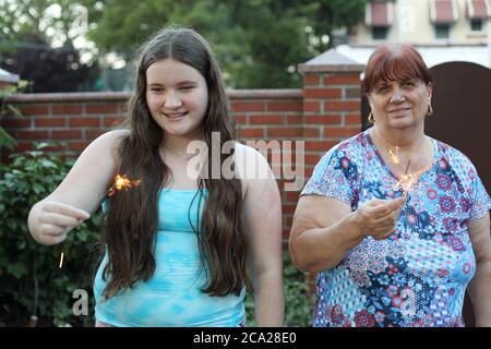 Sparklers le 4 juillet Banque D'Images