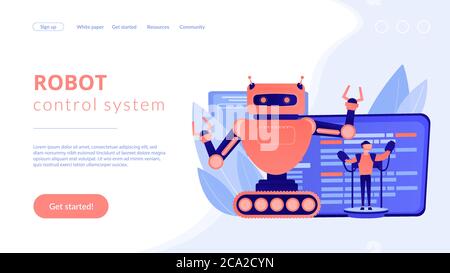 Page de renvoi du concept robots télécommandés. Illustration de Vecteur