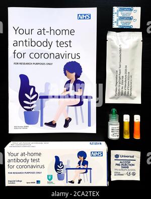 Southampton, Royaume-Uni - 3 août 2020 : le gouvernement du Royaume-Uni, le NHS et l'Imperial College de Londres envoient des tests d'anticorps Covid-19 à des adultes britanniques sélectionnés Banque D'Images
