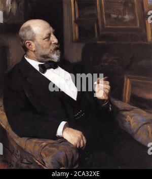 Kroyer Peder Severin - Portrait de Heinrich Hirschsprung - Ecole danoise - 19ème et début du 20ème siècle Banque D'Images