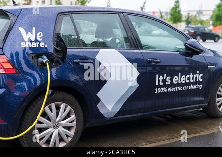 Allemagne , Lübbenau , 02.08.2020 , Wehare , partage de voitures basé sur 100 pour cent de voitures électriques Banque D'Images