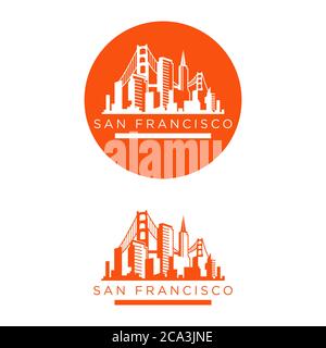 San Francisco city skyline silhouette arrière-plan. Vector illustration Illustration de Vecteur