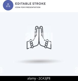 Vecteur d'icône Namaste, signe plat rempli, pictogramme solide isolé sur blanc, illustration du logo. Icône Namaste pour la présentation. Illustration de Vecteur