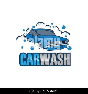 Logo de lavage de voiture adapté à votre entreprise.isolé fond blanc.EPS 10 Illustration de Vecteur