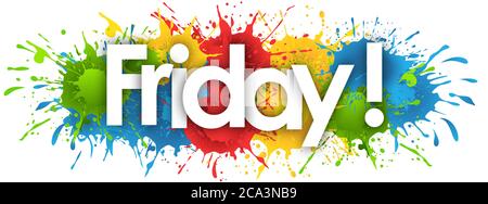 Mot de vendredi en arrière-plan de Splash Banque D'Images