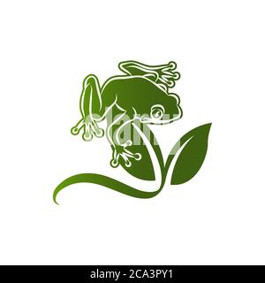 grenouille silhouette fond blanc isolé logo icône design illustration vectorielle Illustration de Vecteur