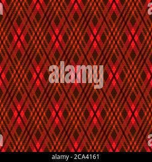 Motif vectoriel Rhomb détaillé comme motif écossais dans les tons marron, rouge et kaki, texture pour chemise en flanelle, tissu écossais, nappes, vêtements, couverture Illustration de Vecteur