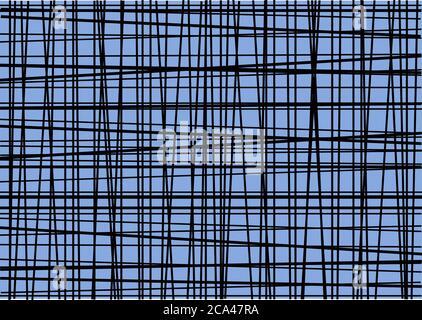 Mise en plan avec des lignes noires irrégulières. Illustration vectorielle. Banque D'Images