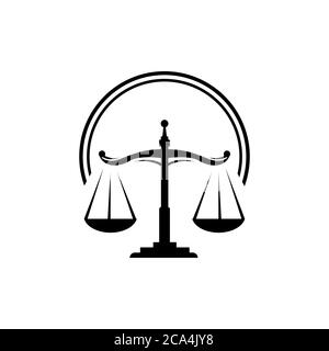 Un élégant pèse-personne de conception de logo de justice pour le droit lirm Office et les services d'avocat Illustration de Vecteur