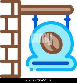 illustration vectorielle de l'icône de la plaque signalétique du café Illustration de Vecteur