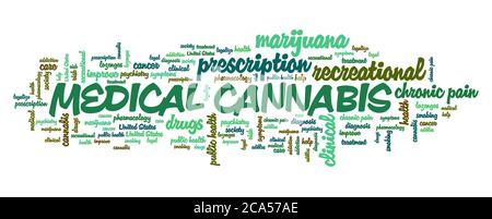 Nuage de mots de cannabis médical. Prescription marijuana concepts texte nuage. Banque D'Images