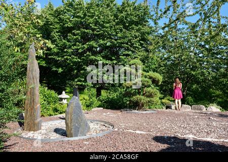 France, Côte d'Or, Dijon, parc de Suzon, jardin japonais Banque D'Images