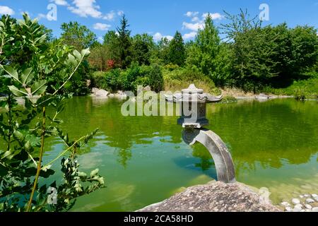 France, Côte d'Or, Dijon, parc de Suzon, jardin japonais Banque D'Images
