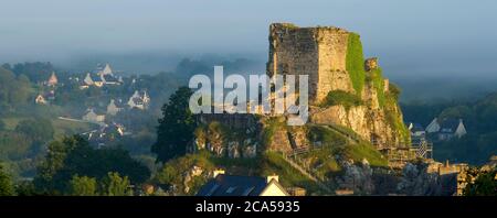 France, Finistère, pays Landerneau Daoulas, la Roche Maurice, ruines du château Banque D'Images