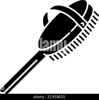 Brosse pour bain naturel, icône en glyphe noir. Style de vie sans gaspillage, symbole de silhouette d'hygiène personnelle sur espace blanc. Consommation responsable. Brosse de la terre Illustration de Vecteur