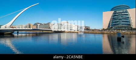 Dublin Convention Center, pont Samuel Beckett, Docklands, Dublin, Irlande Banque D'Images