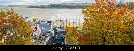 Paysage urbain de la Basse-ville, fleuve Saint-Laurent, Vieux-Québec, Québec Provence, Canada Banque D'Images