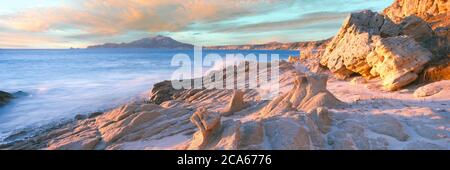 Vue sur la côte, la mer de Cortez, Cabo Pulmo, Baja California sur, Mexique Banque D'Images