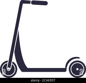 dessin animé kick scooter jouet objet pour les petits enfants à jouer, silhouette style icône illustration vectorielle Illustration de Vecteur