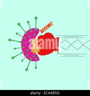 Illustration conception vectorielle de la lutte contre le virus. Virus de poinçonnage Illustration de Vecteur