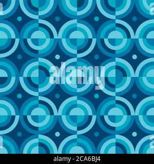 Motif géométrique sans couture simple et rond goutte d'eau. Cercle décoratif bleu pour arrière-plan, enveloppe, tissu, textile, enveloppe, surface, toile et p Illustration de Vecteur