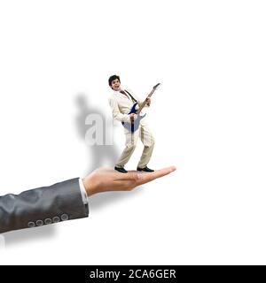 Palm soutient l'homme d'affaires Banque D'Images