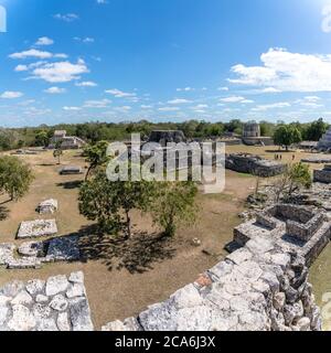 Ruines de la ville maya post-classique de Mayapan, Yucatan, Mexique. Banque D'Images