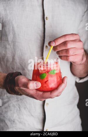 Verre de melon d'eau Banque D'Images