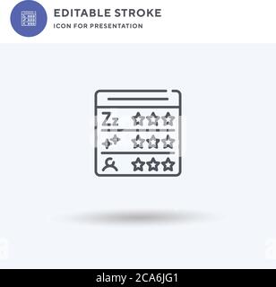 Vecteur d'icône de score, signe plat rempli, pictogramme solide isolé sur blanc, illustration du logo. Icône de score pour la présentation. Illustration de Vecteur