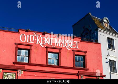 Bâtiment rouge du marché Old Kent à Margate, Royaume-Uni Banque D'Images