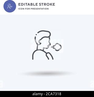 Vecteur d'icône de difficulté à respirer, signe plat rempli, pictogramme solide isolé sur blanc, illustration du logo. Icône difficulté à respirer pour la présentation. Illustration de Vecteur