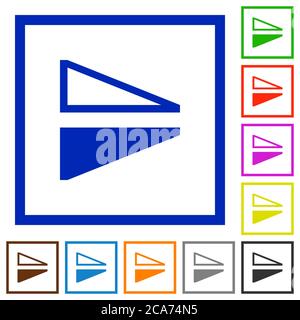 Inverse les icônes de couleur plate verticales dans les cadres carrés sur fond blanc Illustration de Vecteur