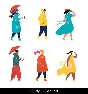 jeunes femmes interraciales portant des masques médicaux avec des vêtements de saison vector illustration design Illustration de Vecteur