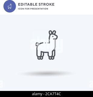 Vecteur d'icône Llama, signe plat rempli, pictogramme solide isolé sur blanc, illustration du logo. Icône Llama pour la présentation. Illustration de Vecteur