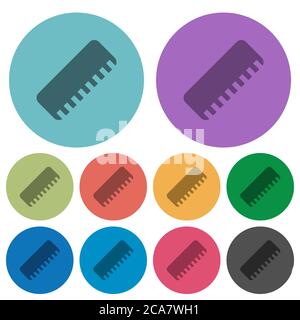 Règle des icônes plates plus sombres sur un arrière-plan rond en couleur Illustration de Vecteur