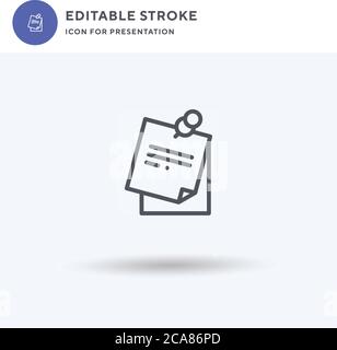 Autocollant icône vecteur, affiche plate remplie, pictogramme solide isolé sur blanc, illustration du logo. Icône Notes pour la présentation. Illustration de Vecteur