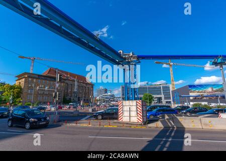 Travaux de construction Stuttgart 21, Kurt-Georg-Kiesinger-Platz, centre-ville de Stuttgart, Land fédéral de Bade-Wurtemberg, Allemagne du Sud, Europe Banque D'Images