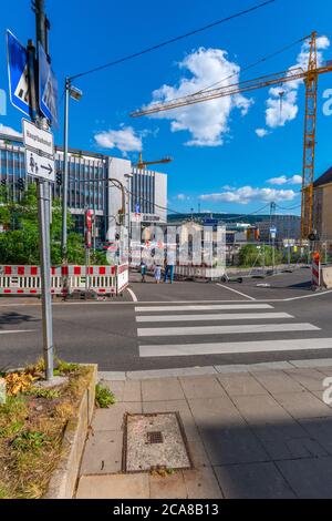 Travaux de construction Stuttgart 21, Kurt-Georg-Kiesinger-Platz, centre-ville de Stuttgart, Land fédéral de Bade-Wurtemberg, Allemagne du Sud, Europe Banque D'Images