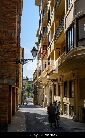 Calle Fermin Calbeton, parte Vieja (ancienne partie), San Sebastian Banque D'Images