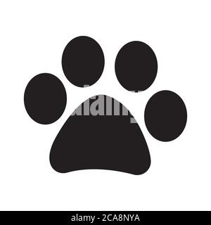 Icône vectorielle de symbole d'impression de patte de chien. Marque de marche Cat Illustration de Vecteur